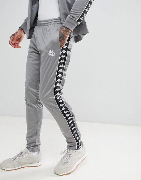 Joggers Grises Con Cinta Lateral De Kappa