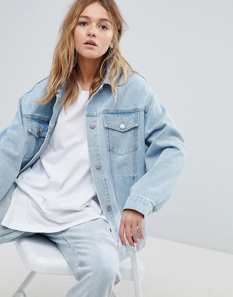 Cheap Monday - Giacca Trucker Di Jeans Oversize Con Strappi - Blu