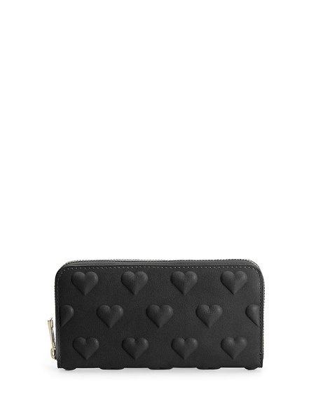 Portamonete Zip Cuori Nero