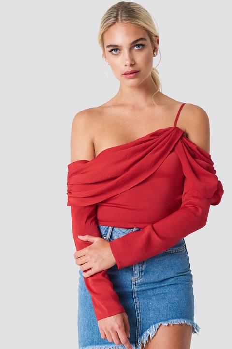 Linn Ahlborg X Na-kd One Shoulder Strap Blouse - Red