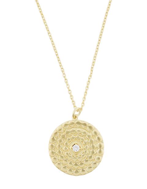 Embossed Coin Pendant Necklace