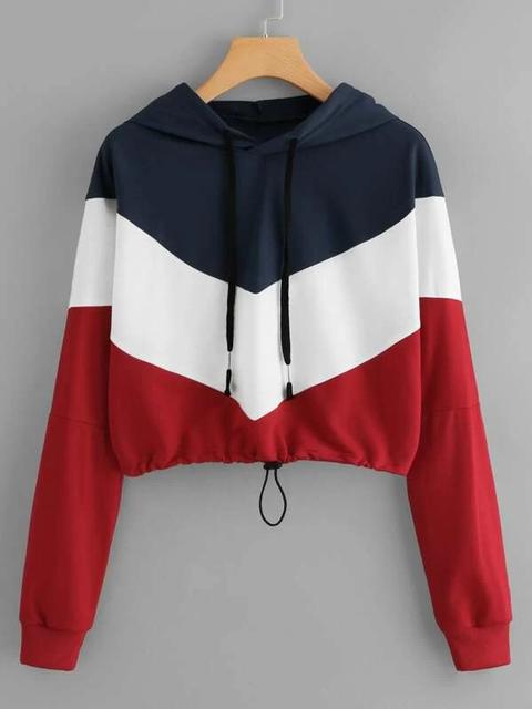 Sudadera Con Capucha De Color Block