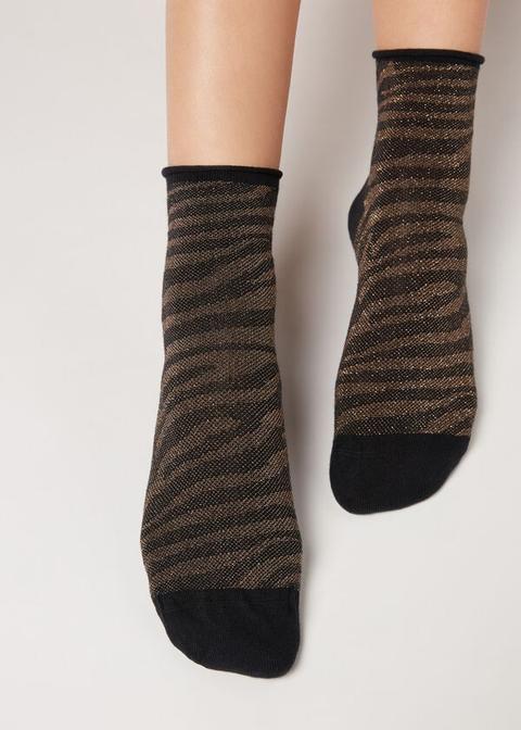 Calcetines Cortos Con Cashmere Estampados