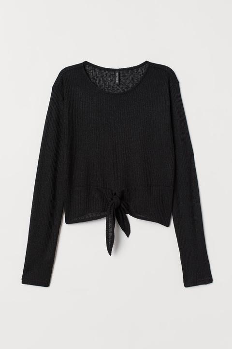 H & M - Maglia Con Nodo Decorativo - Nero