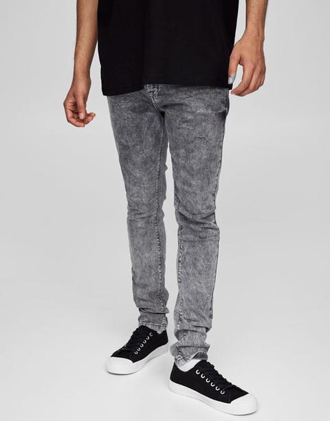 Jeans Superskinny Fit Gris Delavado