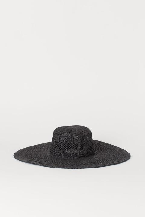 Sombrero Grande De Paja - Negro