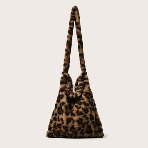 Leopard Fluffy Hobo Bag