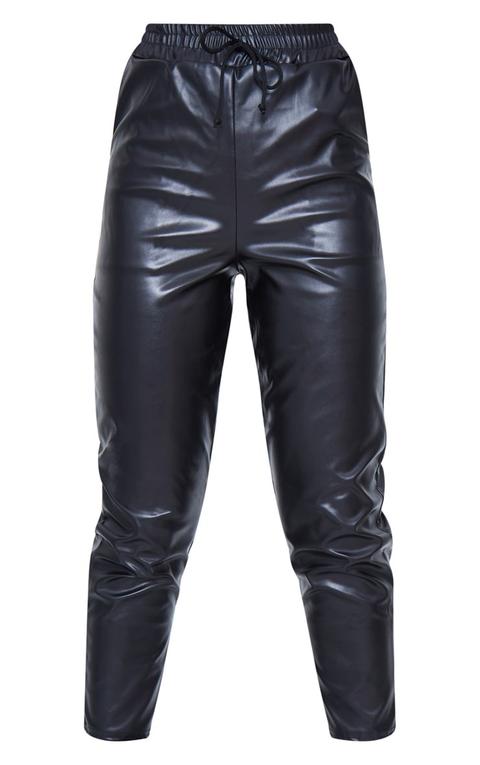 Black Faux Leather Crop Skinny Trousers