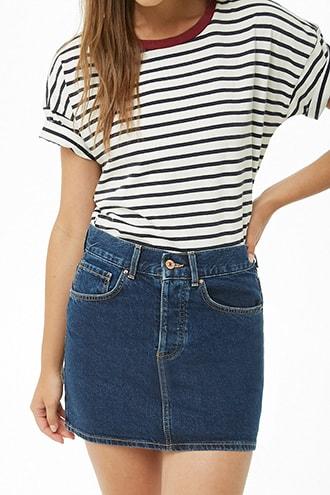 Forever 21 Denim Mini Skirt , Dark Denim