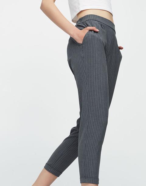 Pantalón Jogger Tipo Tailoring Rayas