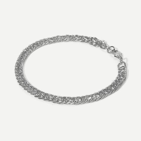 Bracciale A Catena Da Uomo Con Trama