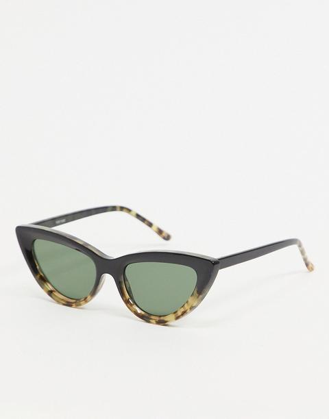 Asos Design - Lunettes De Soleil Style Yeux De Chat À Monture Recyclée - Noir Avec Fondu Effet Écaille De Tortue