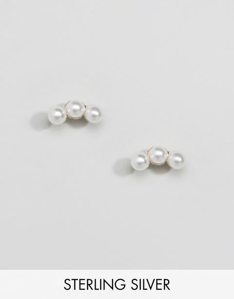 Esclusiva Kingsley Ryan - Orecchini Ear Cuff Con Perle - Crema