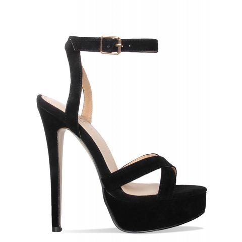 Madison Black Suede Platform Heels