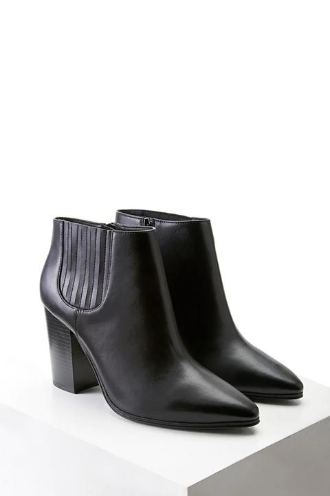 Faux Leather Ankle Boots