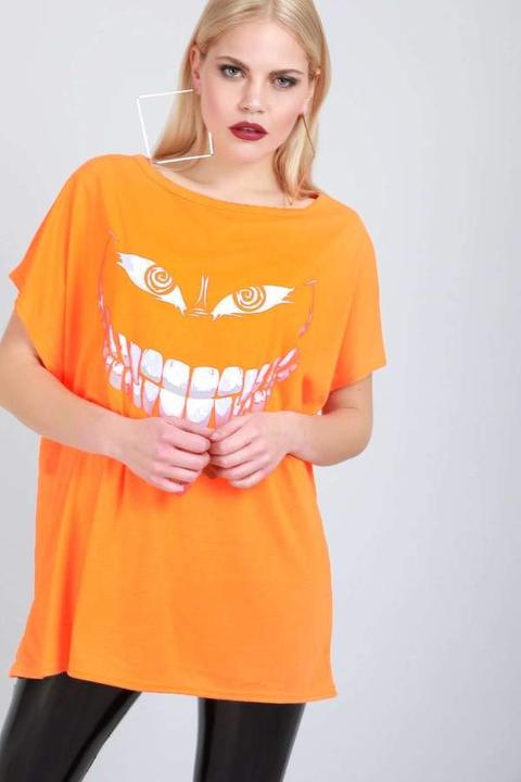 Oversized Scary Smile Baggy Halloween Tshirt