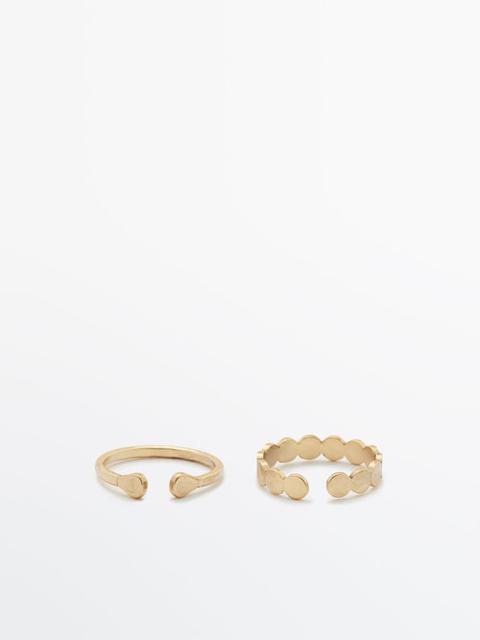 Set Dos Anillos Baño Oro