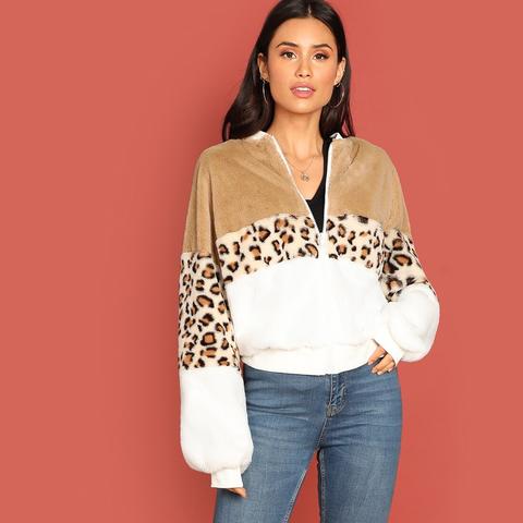 Giacca Teddy A Blocchi Di Colore Con Zip Frontale