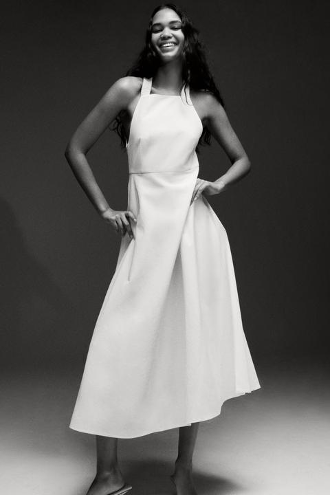 Vestido Midi Con Lino