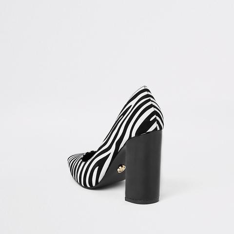 zebra print block heels