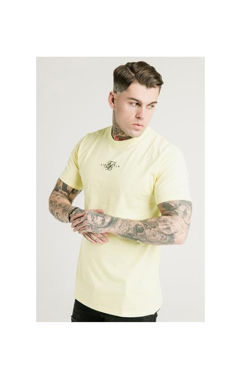 Siksilk Square Hem Standard Tee - Washed Yellow Men Sizes Top