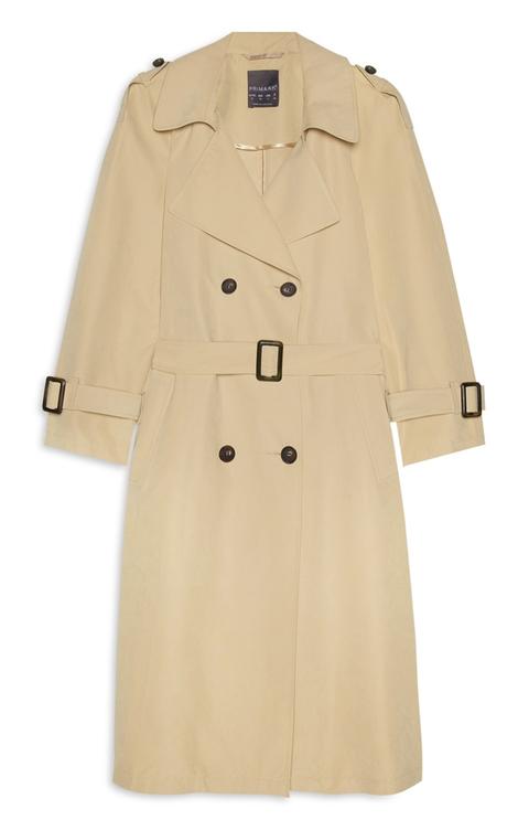 Stone Longline Trench Coat