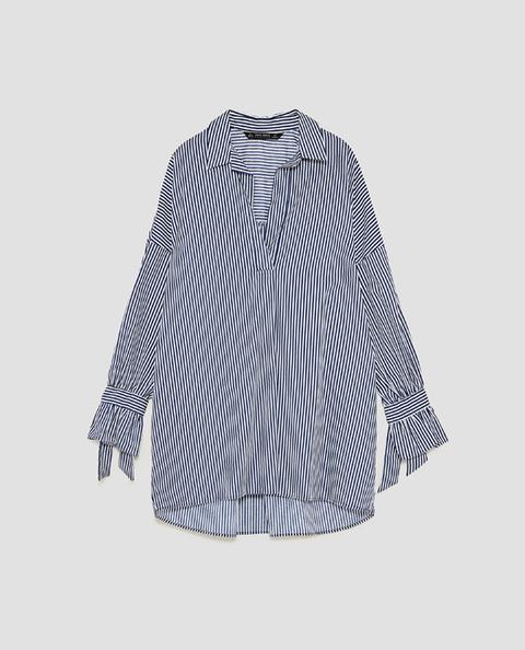 Camisa Popelín Oversize Lazo