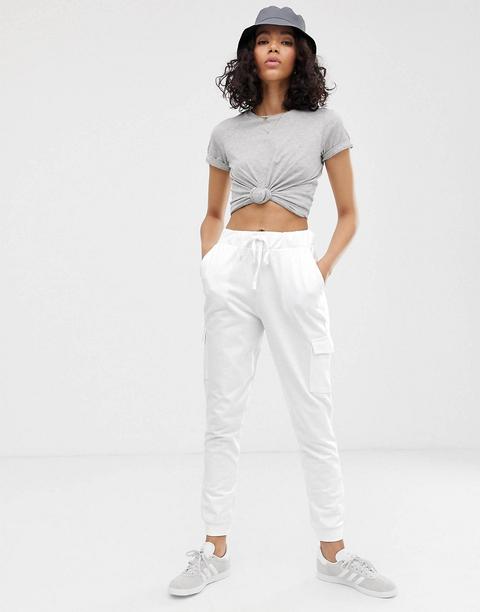 Joggers Utilitarios De Asos Design-blanco