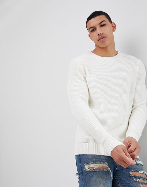 Pull&bear - Maglione Lavorato Bianco - Bianco