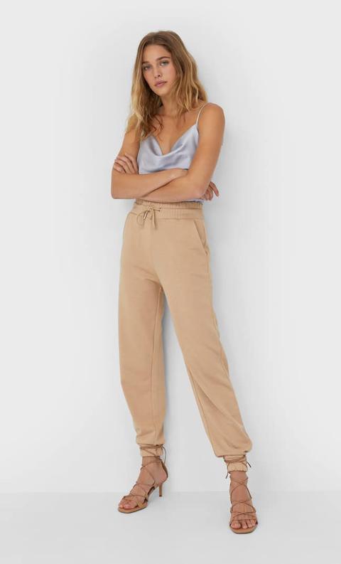 Stradivarius Pantaloni Jogger In Felpa Femminile Pietra Xl