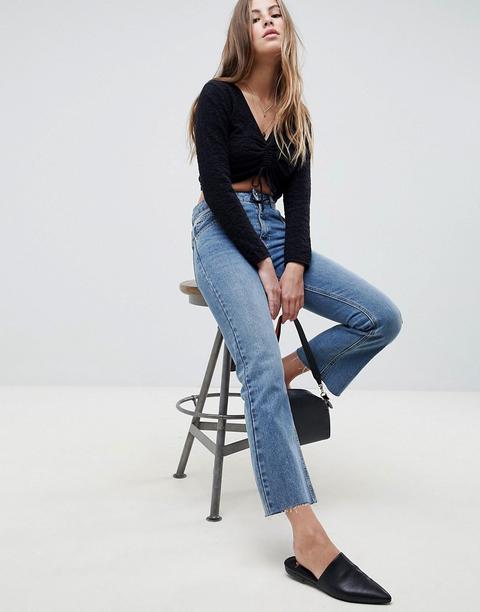 Top De Punto Con Detalle Fruncido Y Diseño Corto De Asos Design