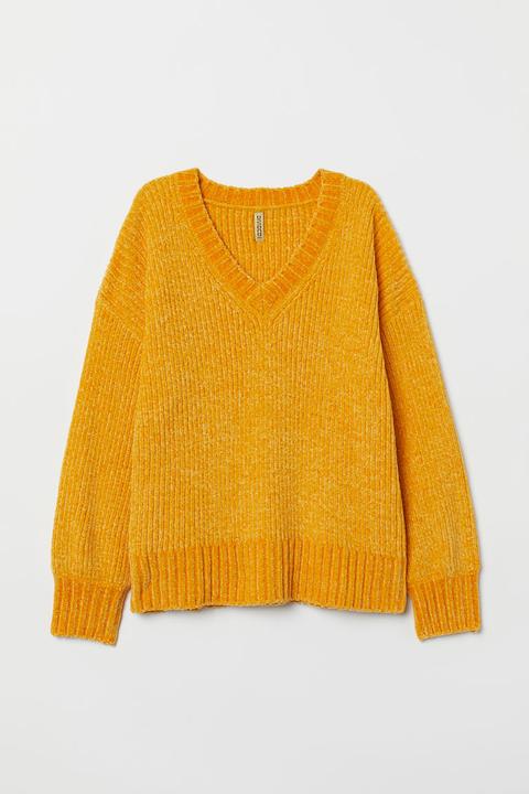 H & M - Pullover In Ciniglia - Giallo