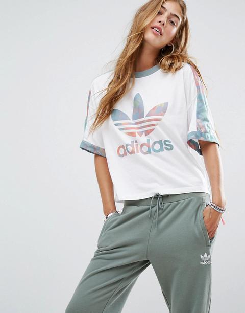 Camiseta Con Logo Y Estampado De Camuflaje En Colores Pastel De Adidas Originals