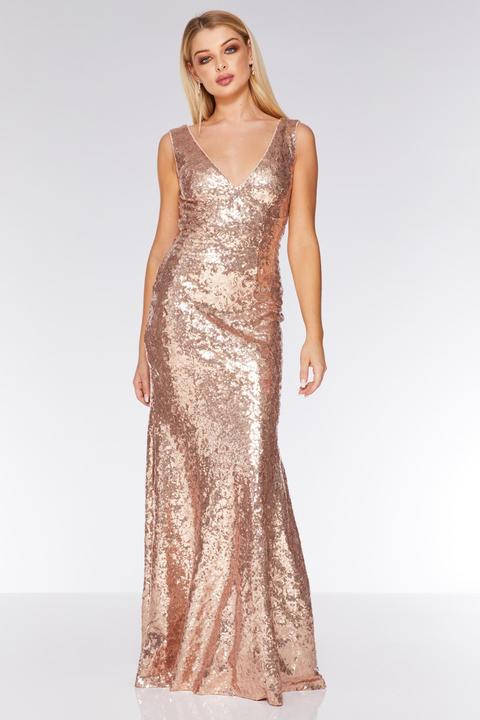 quiz black sequin v neck maxi dress