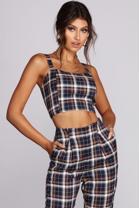 Plaid It Up Crop Top