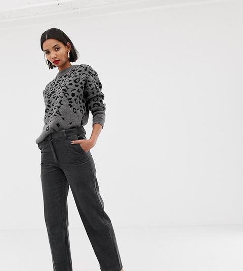 Pantalones De Pana De Pernera Ancha En Antracita De Mango-gris