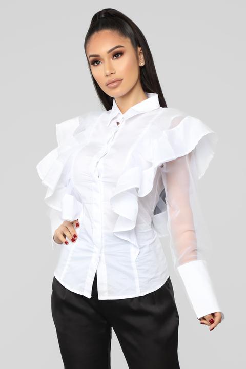 fashion nova white button up shirt