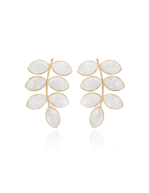 Pendientes Lavani Leaf Blanco