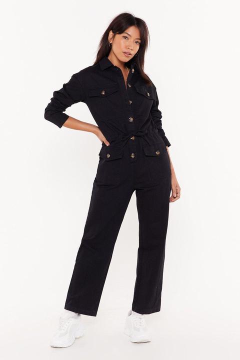 Girl Got Gametortoiseshell Button-down Boilersuit