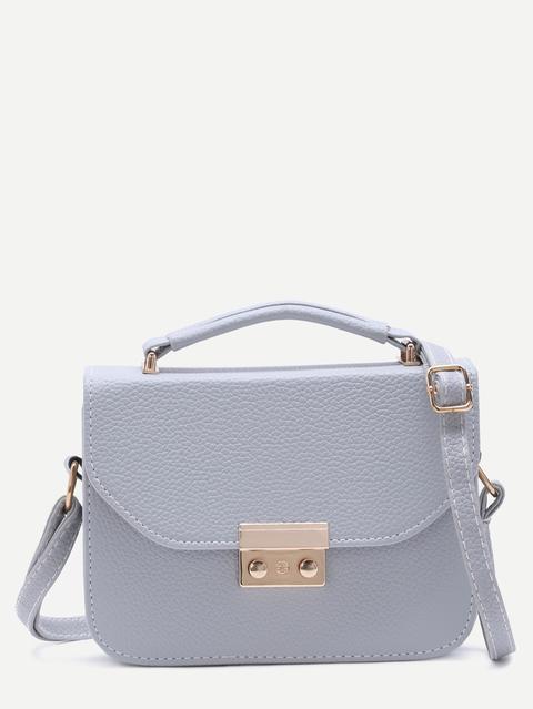 Borsa A Mano Pu Con Cinghia - Grigio