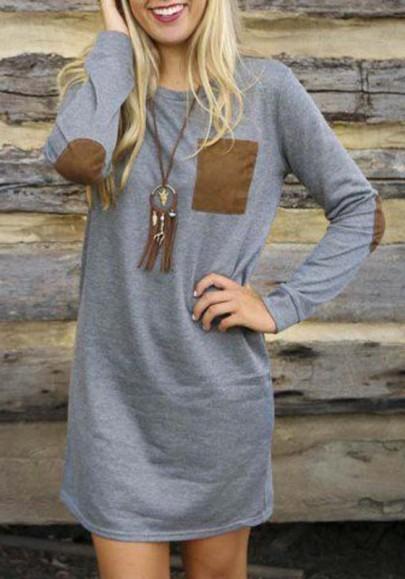 Camiseta Manga Larga Casual Gris