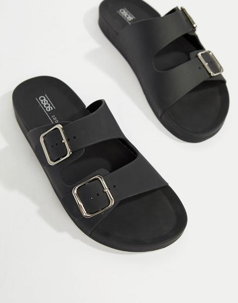 Asos Design Flax Jelly Flat Sandals - Black