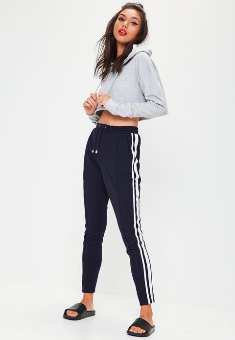 navy side stripe joggers