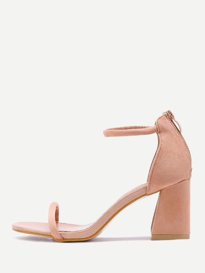 Open Toe Ankle Strap Chunky Heeled Sandals