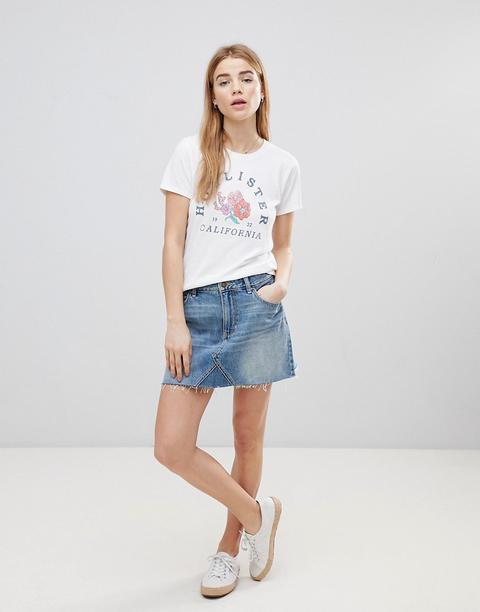 Hollister - Gonna Di Jeans Con Fondo Grezzo - Blu