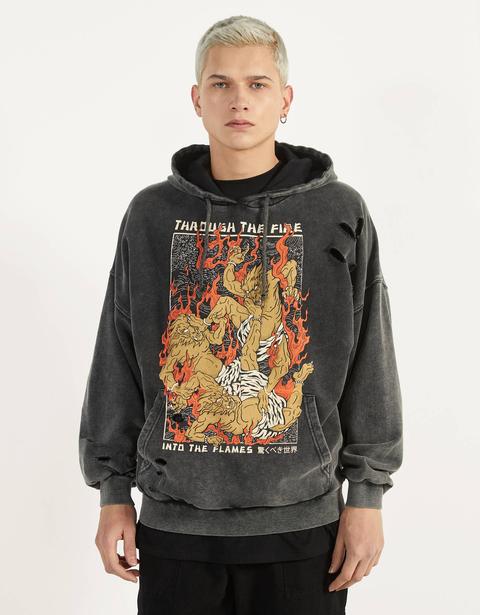 Sudadera Con Estampado from Bershka on 21 Buttons