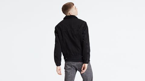 patched sherpa trucker jacket