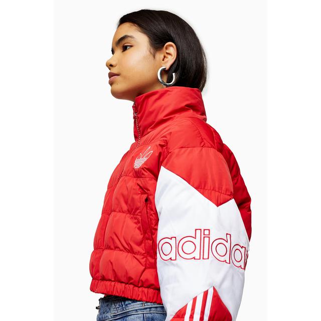 adidas red puffer jacket