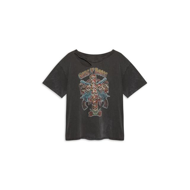 Black Guns N Roses Ripped Tee from Primark on 21 Buttons