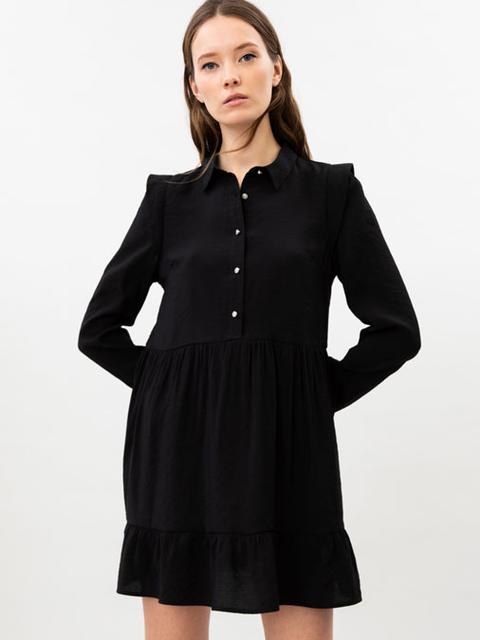 Vestido Camisero Con Detalle En El Hombro